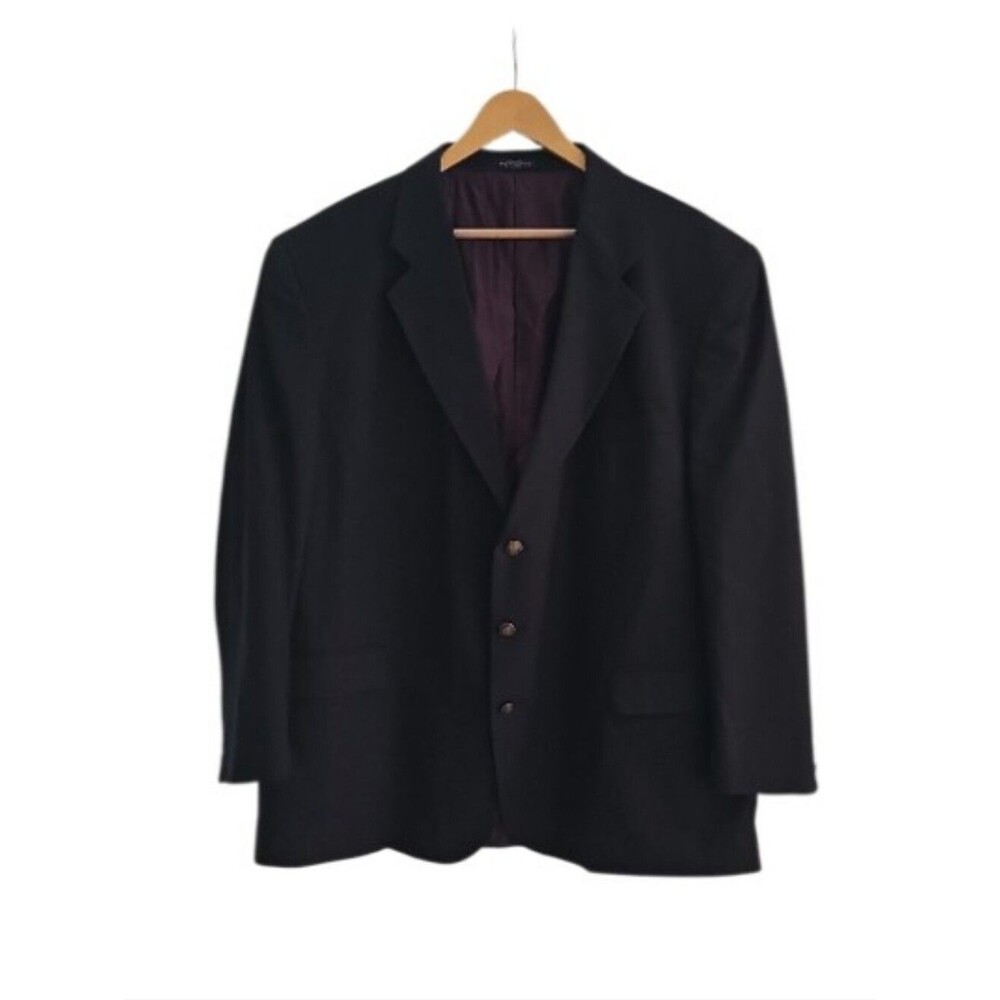 Daniel Gray Wool Blazer Men’s 52R Navy Brass Locomotive Button Sport Coat